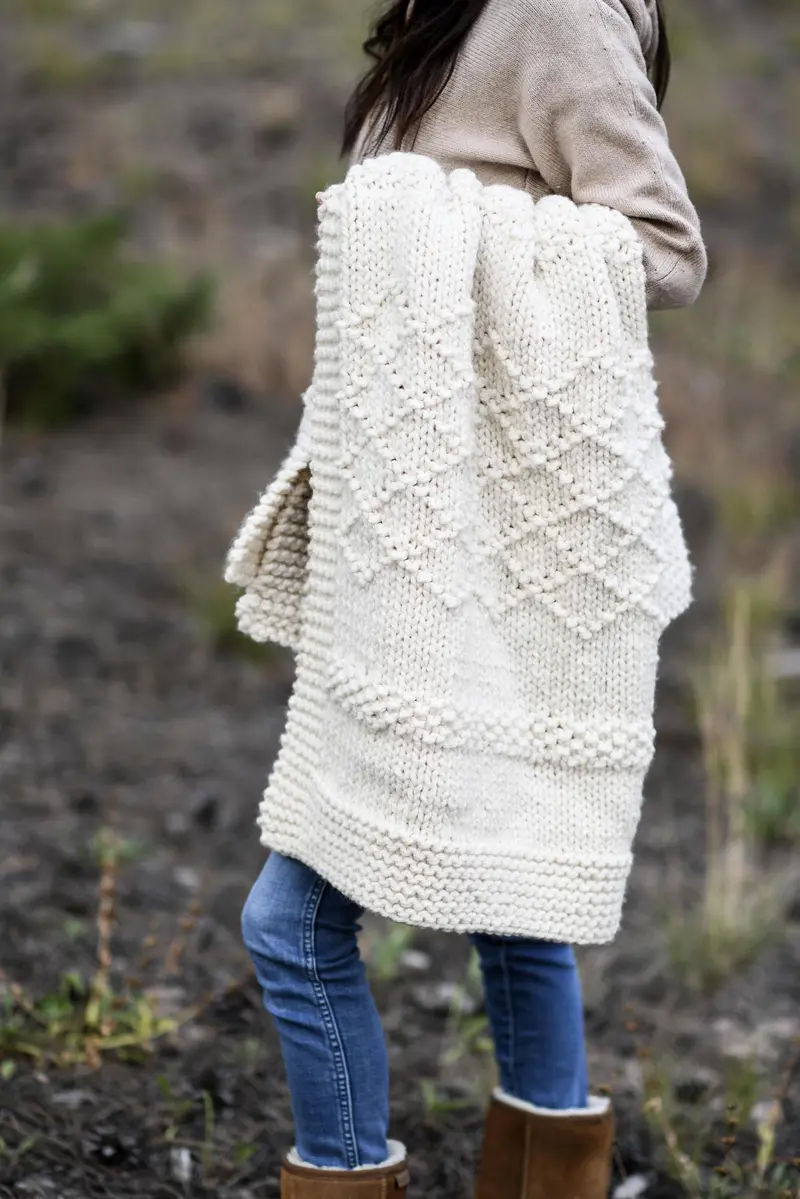 Knit Kit - Snuggly Autumn Lattice Throw 2