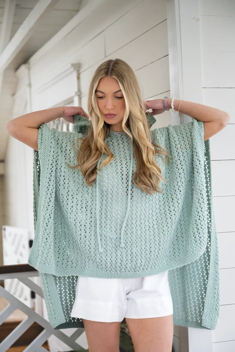 Knit Kit - Stone Harbor Hooded Poncho 1