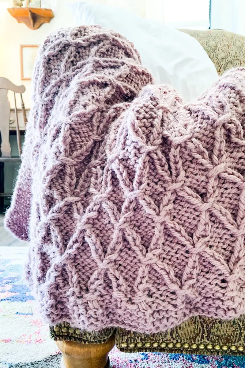 Knit Kit - The Smocked Spring Throw 1