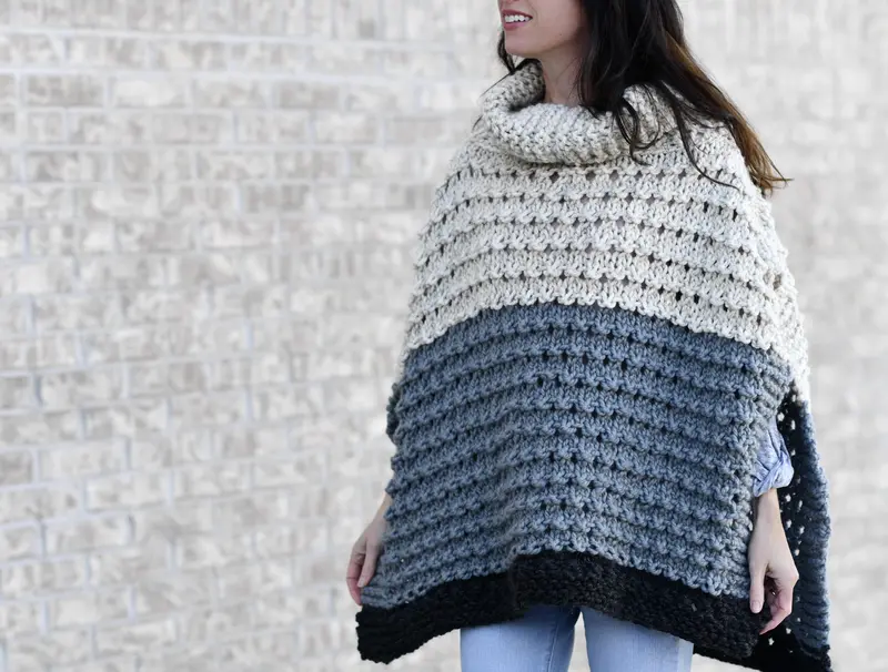 Knit Kit - Vail Ski Knit Poncho 1