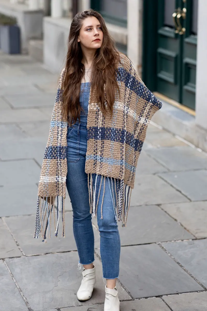 Knit Kit - Waterbury Plaid Blanket Scarf 1
