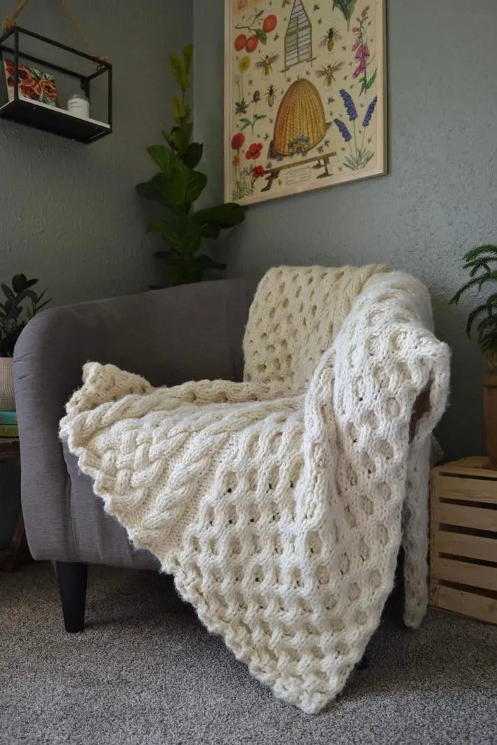 Knit Kit - Winter Bees Throw 1