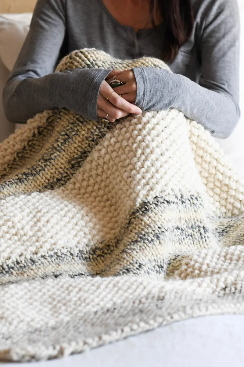 Knit Kit - Winterland Three Stitch Blanket 1