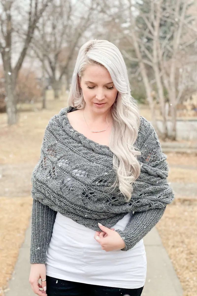 Knit Kit - Wrapped Up In Cables Sweater Scarf 1