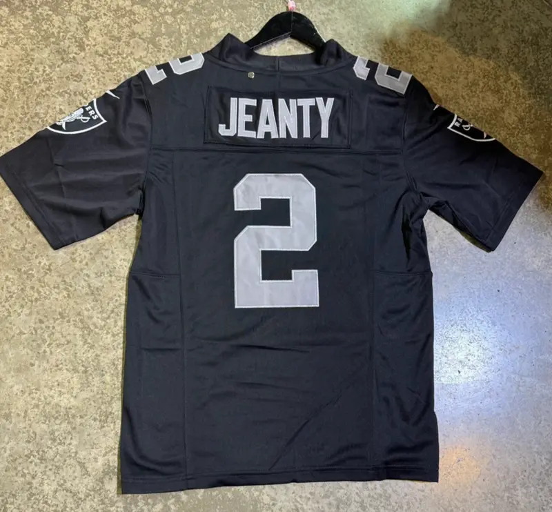 Las Vegas Raiders Jersey Ashton Jeanty # 2 Black With Patch 1