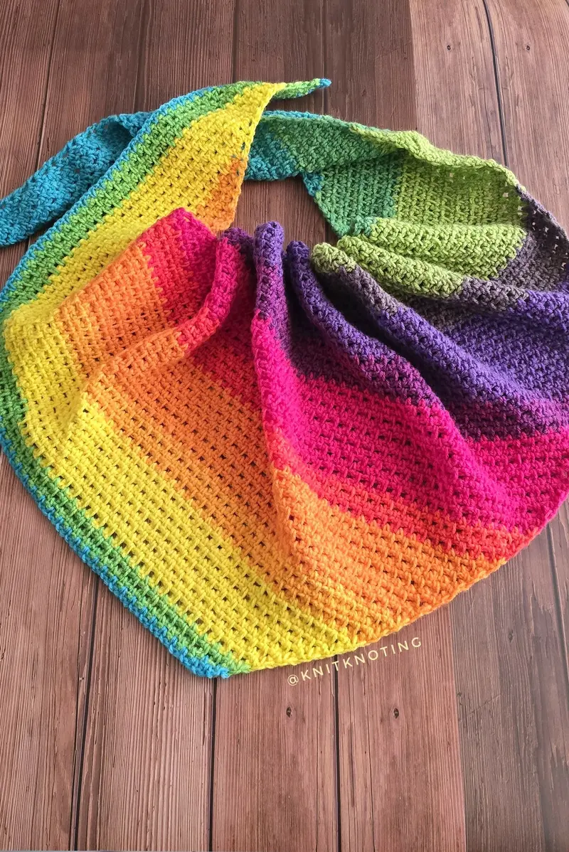 Lazy Days Asymmetrical Scarf (Crochet) 1