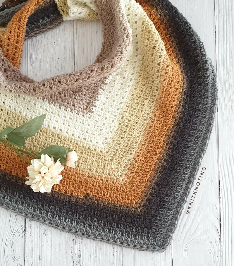 Lazy Days Triangle Scarf (Crochet) 2