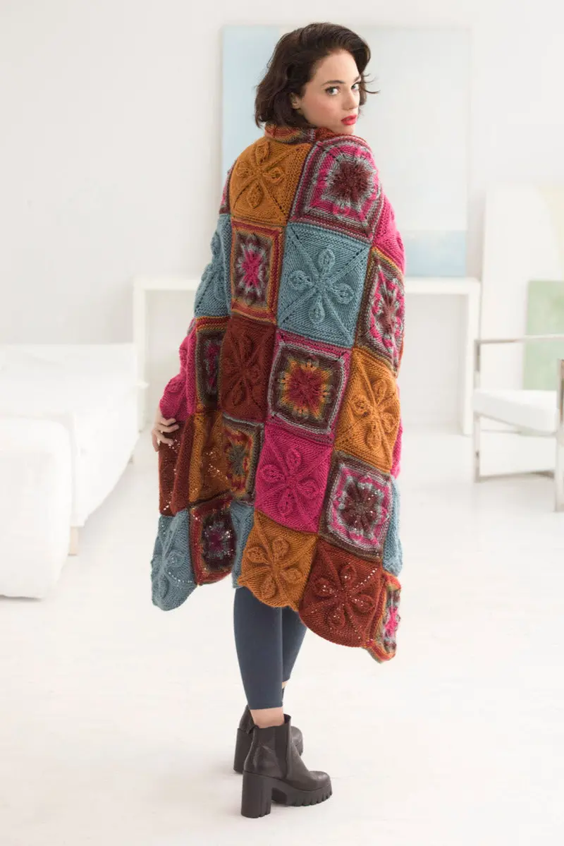 Leaf Squares Afghan (Knit) 1
