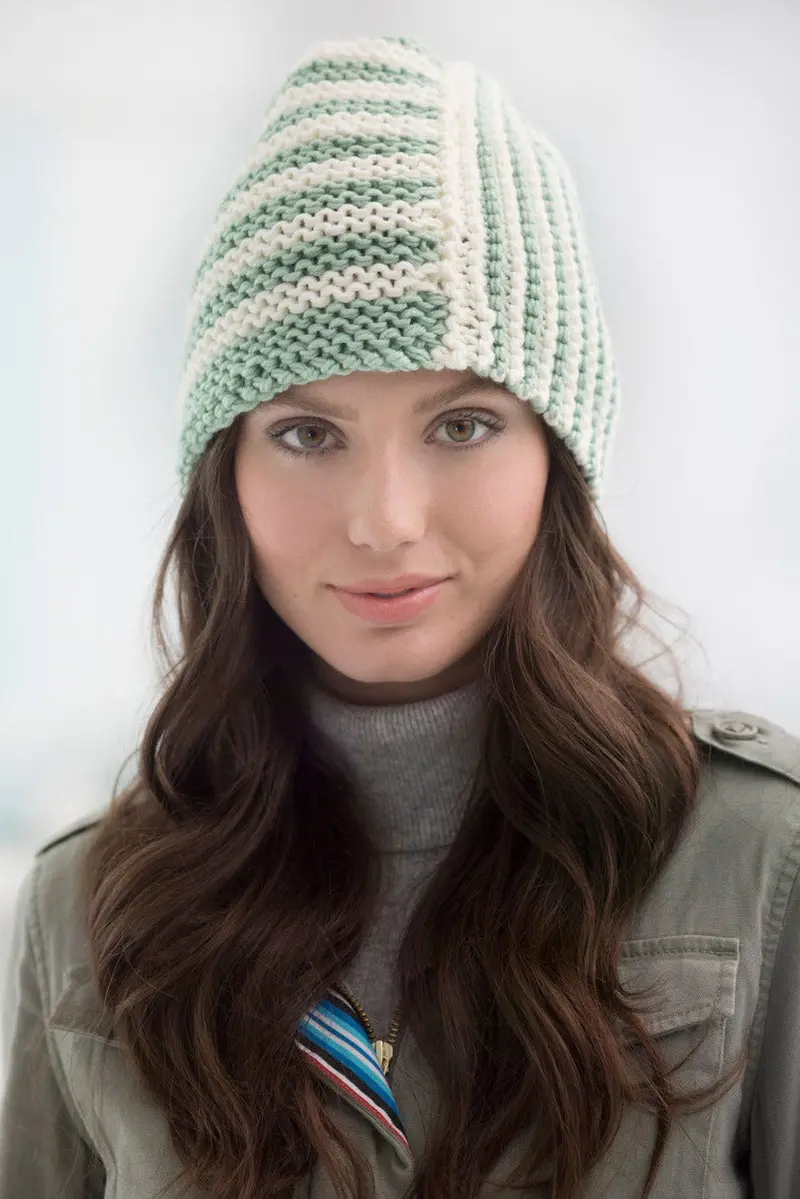 Loom Knit Two Stripe Hat - Version 2 1