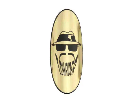 Lowrider Head Name Plate Gold/Black. 1