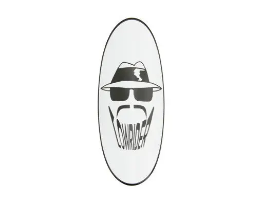 Lowrider Head Name Plate White/Black. 1