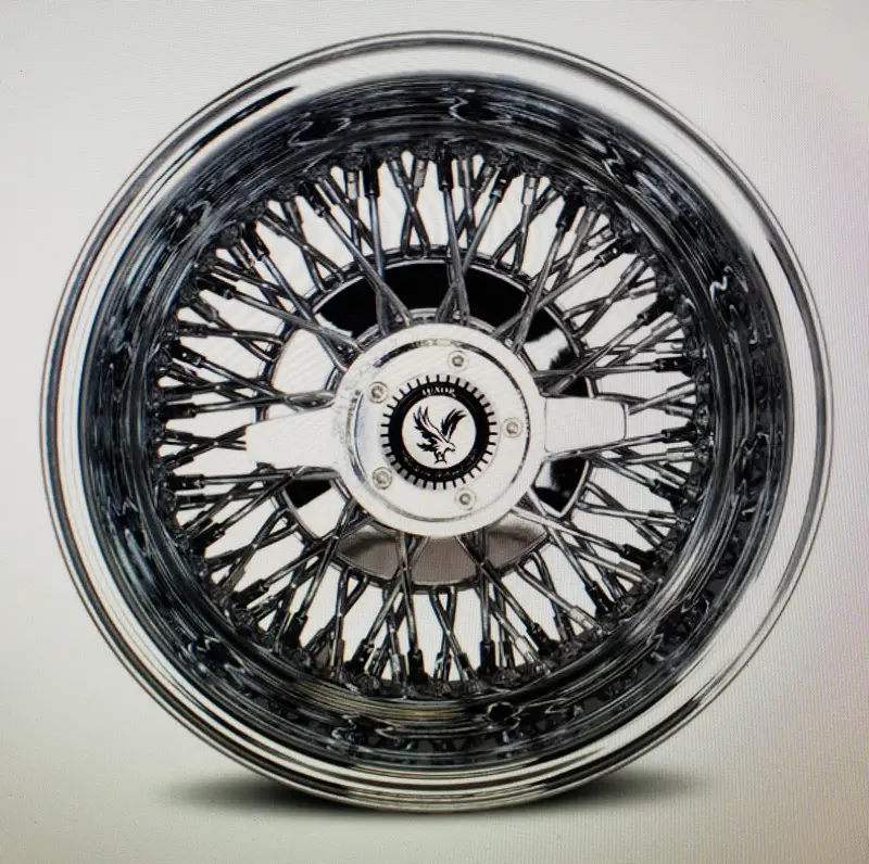 Luxor 72 Spoke Crosslace All Chrome Wire Wheel Reverse 1