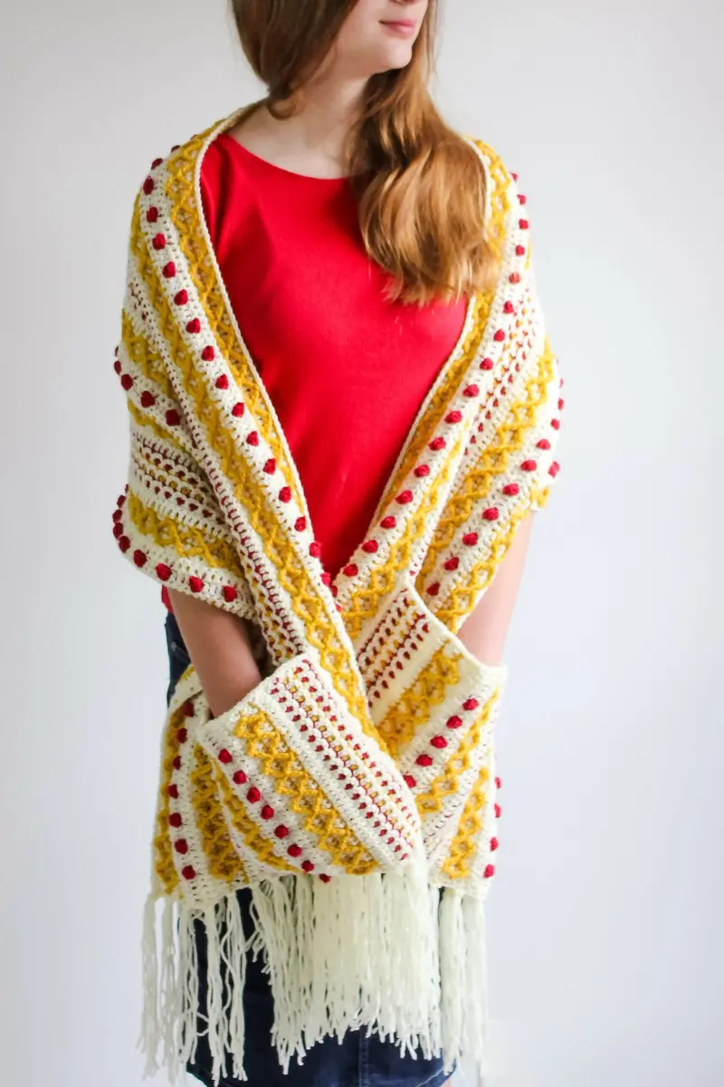 Marjorie Pocket Scarf (Crochet) 1