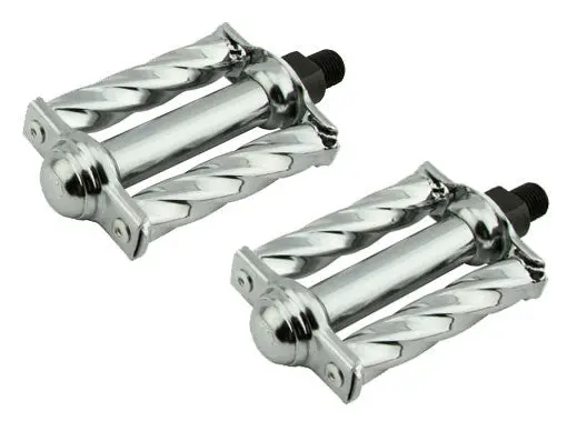 Mini Square Twisted Pedals 1/2" Chrome. 1