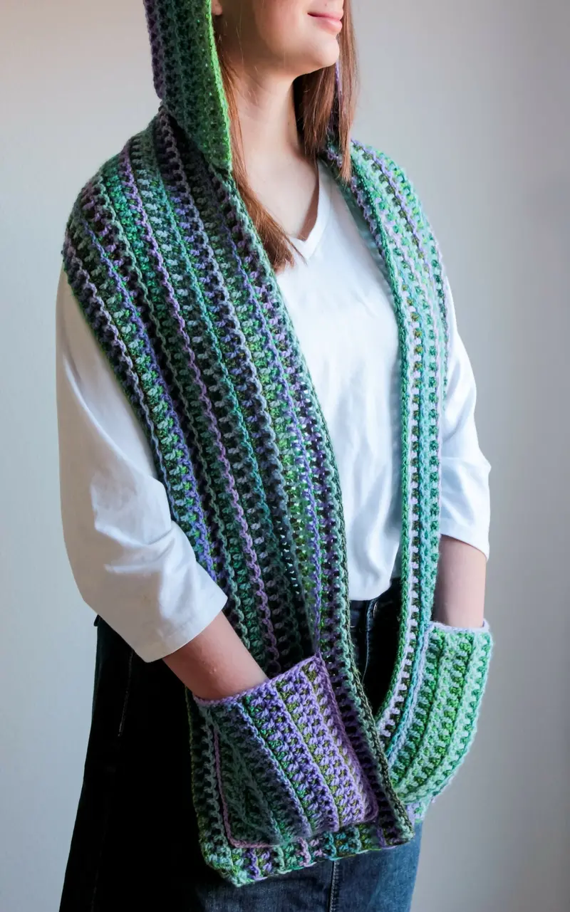 Mountain Trail Pocket Scarf (Crochet) 1