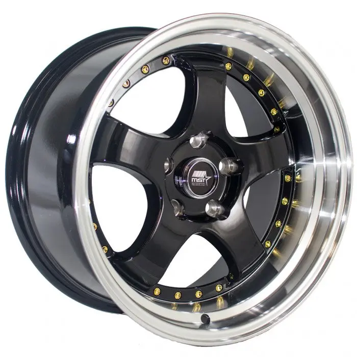 Mst Mt07 Black W/ Machined Lip Gold Rivets 1