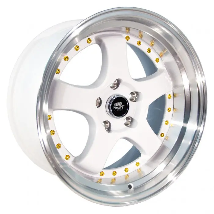 Mst Mt07 White W/ Machined Lip Gold Rivets 1