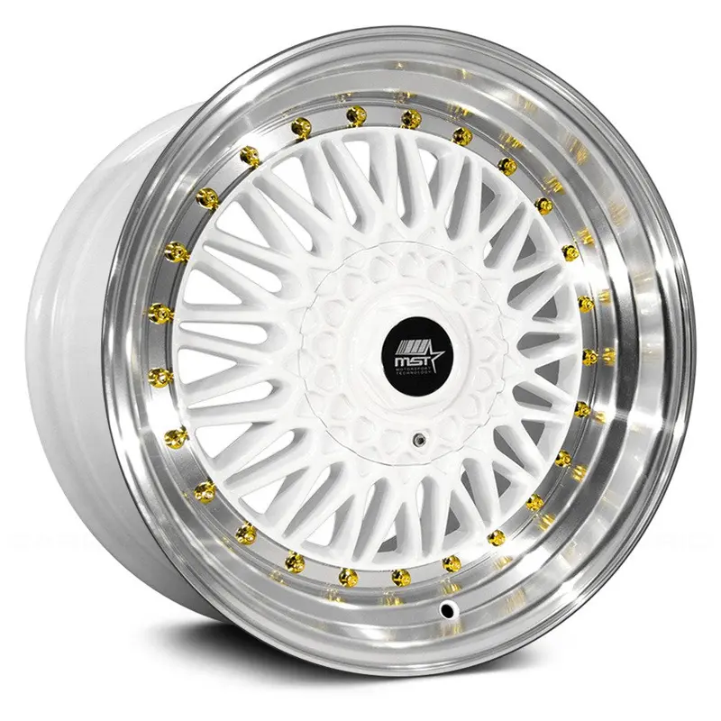 Mst Mt13 White W/ Machined Lip Gold Rivets 1
