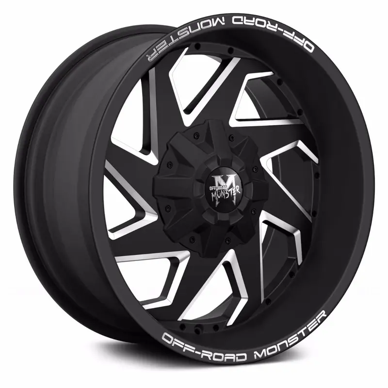 Off-Road Monster M09 Flat Black Milled Edge 1