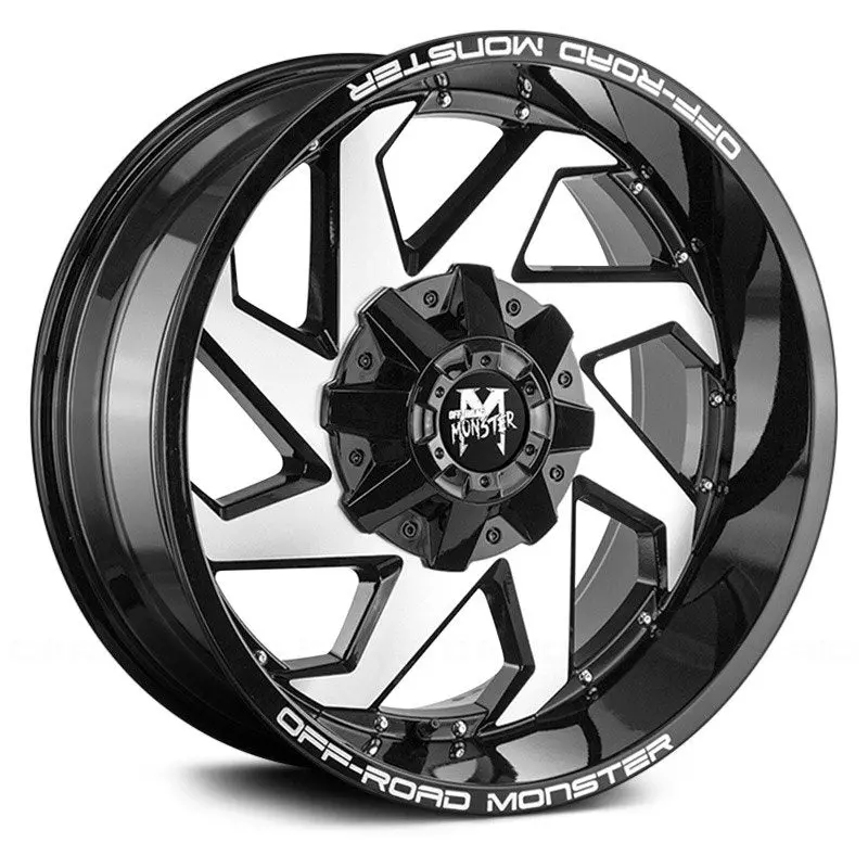 Off-Road Monster M09 Gloss Black Machined Face 1
