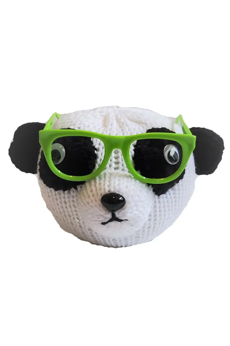 Panda Eyeglass Holder (Machine Knit) 1