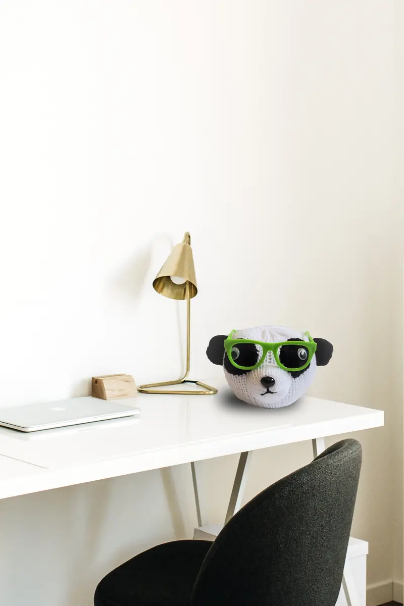 Panda Eyeglass Holder (Machine Knit) 2