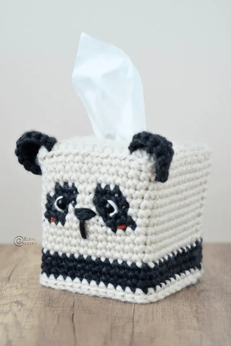 Panda Tissue Box Cover (Crochet) 1