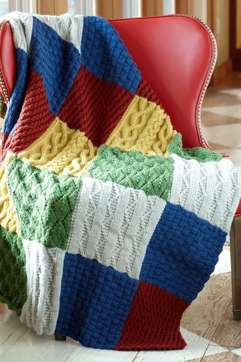 Patch Sampler Throw Pattern (Knit) 1