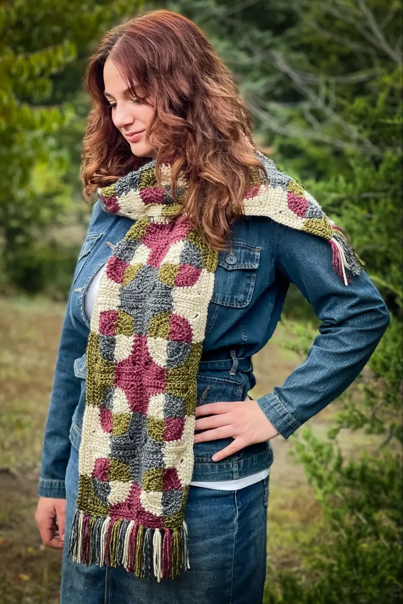 Patchwork Revelry Scarf (Crochet) 1