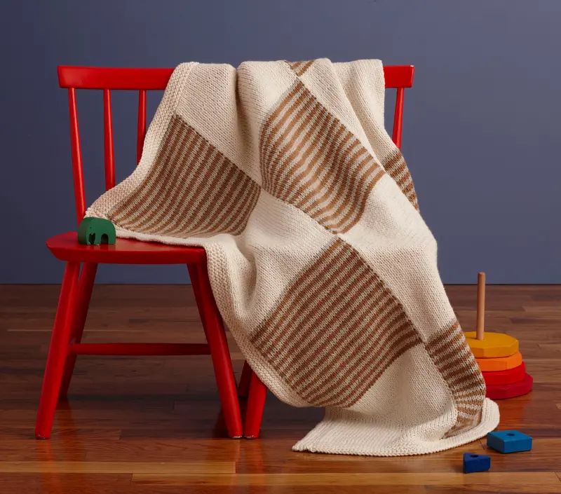 Patchwork Stripes Baby Blanket Pattern (Knit) 1