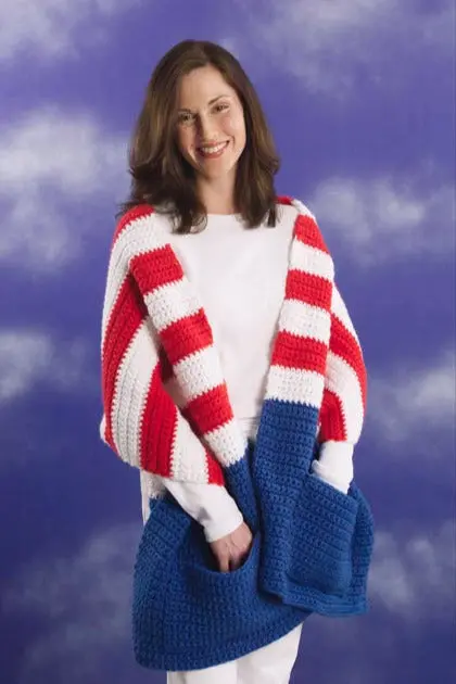 Patriotic Pocket Wrap Pattern (Crochet) 1