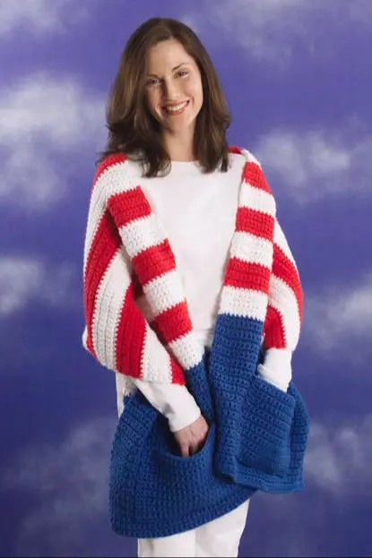 Patriotic Pocket Wrap Pattern (Knit) 1