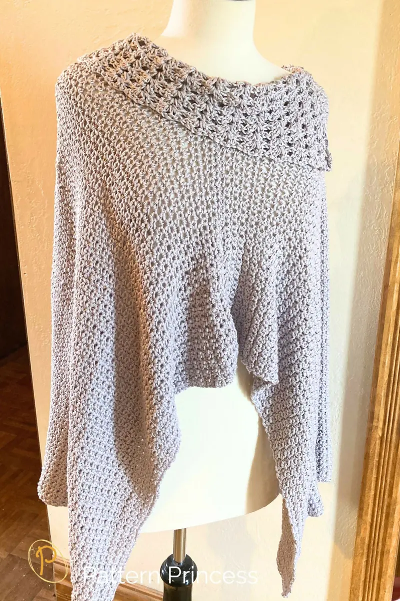 Pebble Path Crochet Poncho: Simple Two Rectangle Design (Crochet) 1