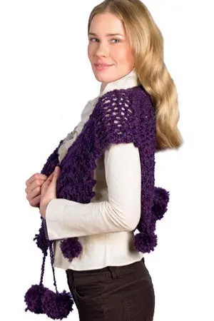 Pom-Pom One-Hour Wrap (Knit) 1