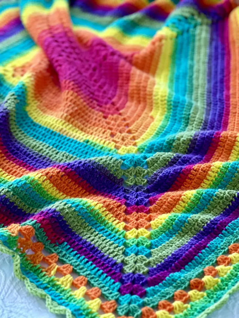 Rainbow Baby Blanket (Crochet) 2