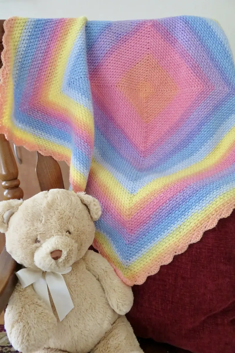 Rainbow Rounds Baby Blanket (Crochet) 2