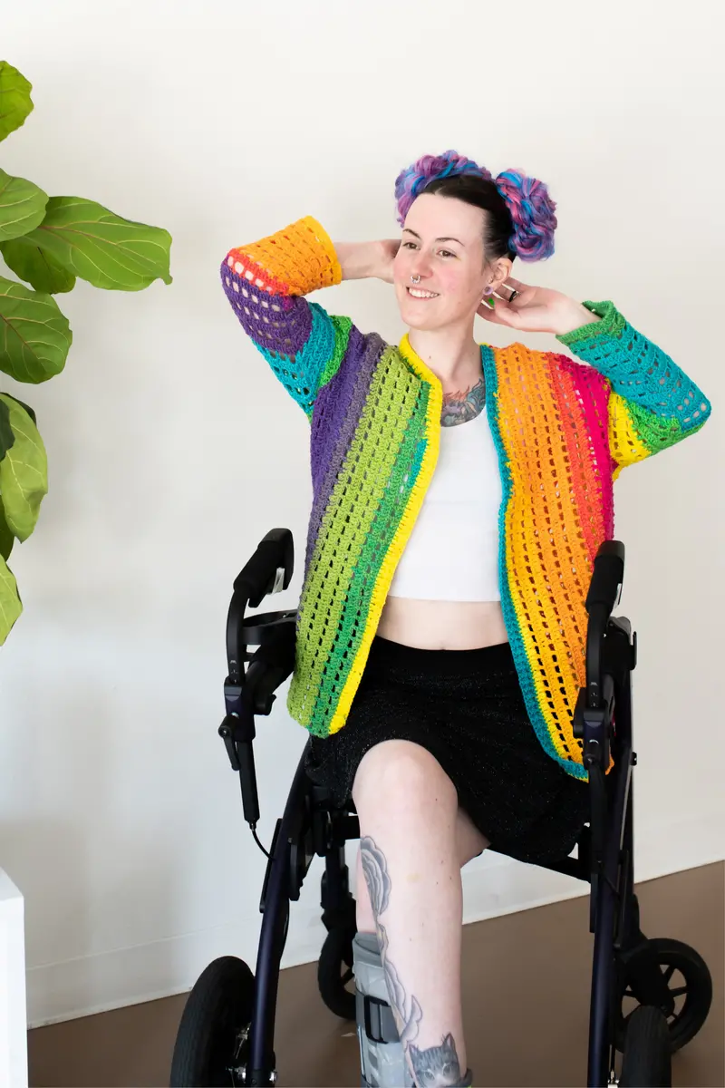 Rainbow Squares Cardigan (Crochet) 1