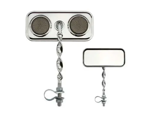 Rectangle Flat Twisted Mirror Black Reflectors. 1