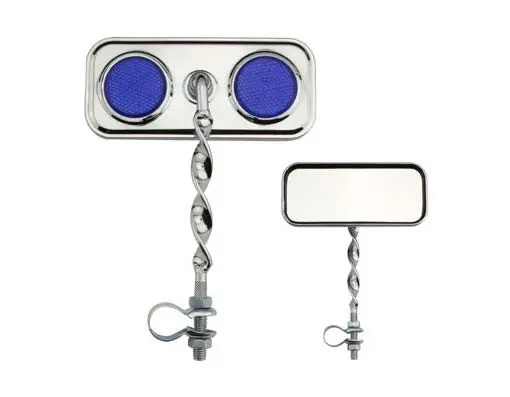 Rectangle Flat Twisted Mirror Blue Reflectors. 1