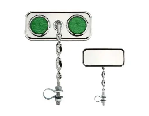 Rectangle Flat Twisted Mirror Green Reflectors. 1