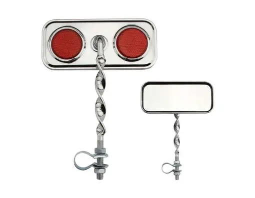 Rectangle Flat Twisted Mirror Red Reflectors. 1