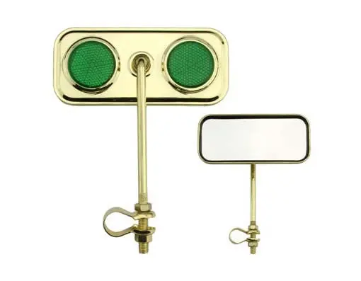 Rectangle Mirror Gold Green Reflectors. 1