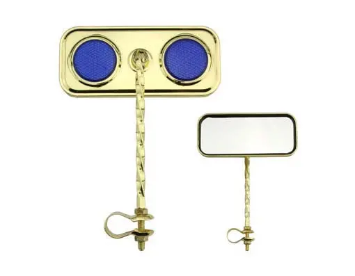 Rectangle Twisted Mirror Gold/Blue Reflectors. 1