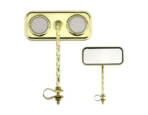 Rectangle Twisted Mirror Gold Clear Reflectors. 1