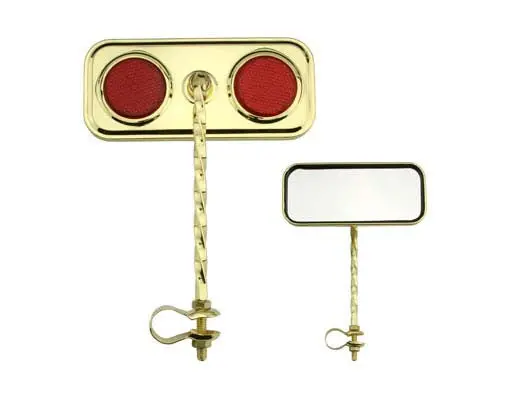 Rectangle Twisted Mirror Gold Red Reflectors. 1