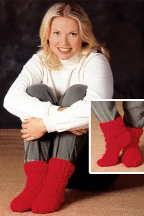 Red Hot Slipper Socks Pattern (Knit) 1