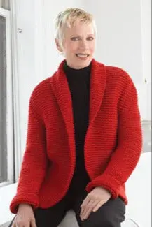 Red Hot Sweater Jacket Pattern (Knit) 1