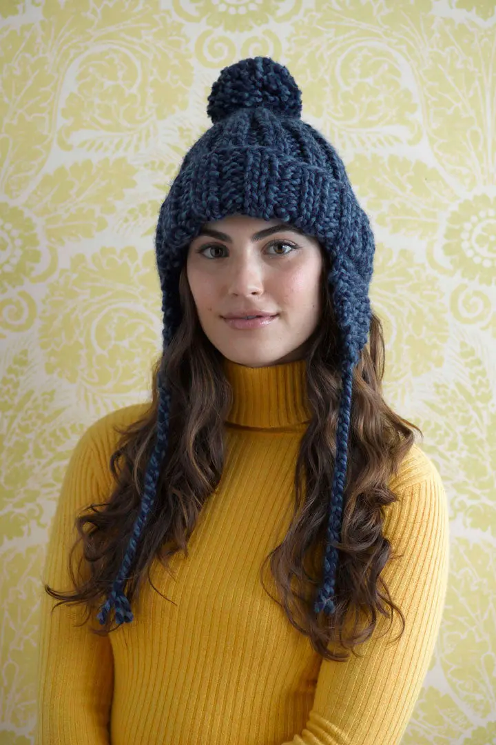 Ribbed Earflap Hat (Knit) 1