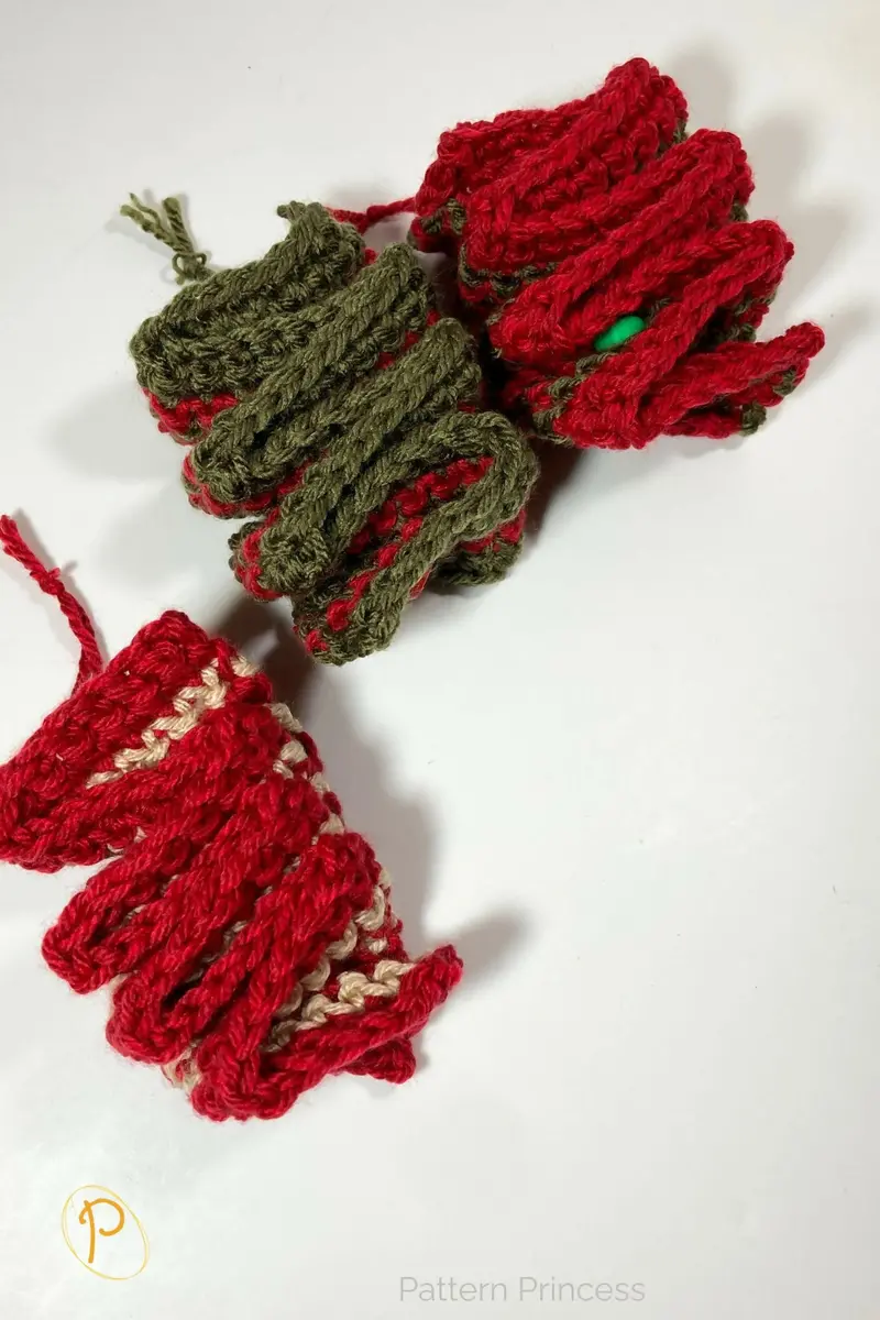Ribbon Candy Christmas Ornament (Crochet) 1