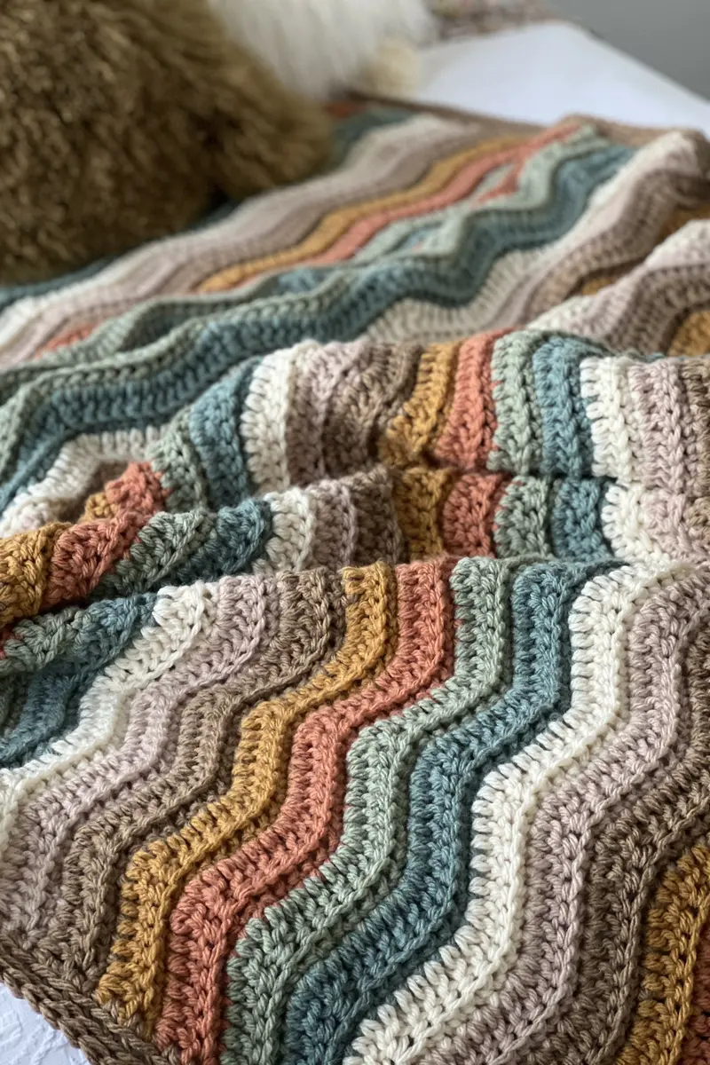 Ripple Rainbow Blanket (Crochet) 1